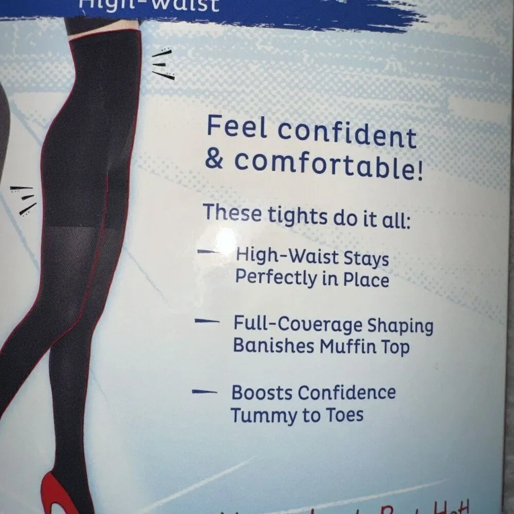 SPANX Assets NEW Red Hot Label High Waist  Shaping Tights  Black 6/F